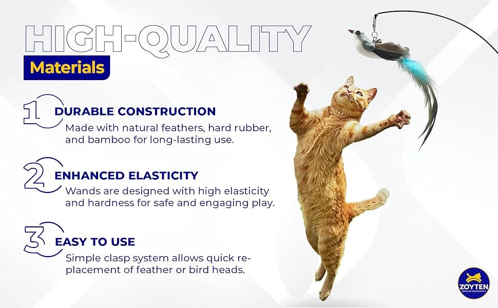 Interactive Cat Toy Wand Set
